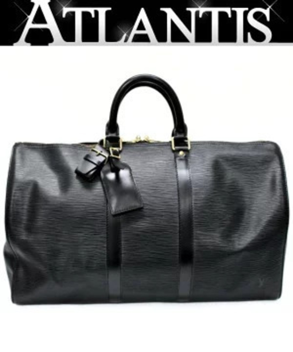 Louis Vuitton Keepall Boston Bag Epi Leather Black